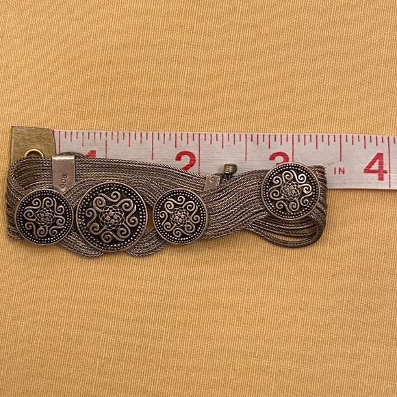 VTG I 900 Silver & Niello Bracelet & Earrings Set - Picture 7 of 16